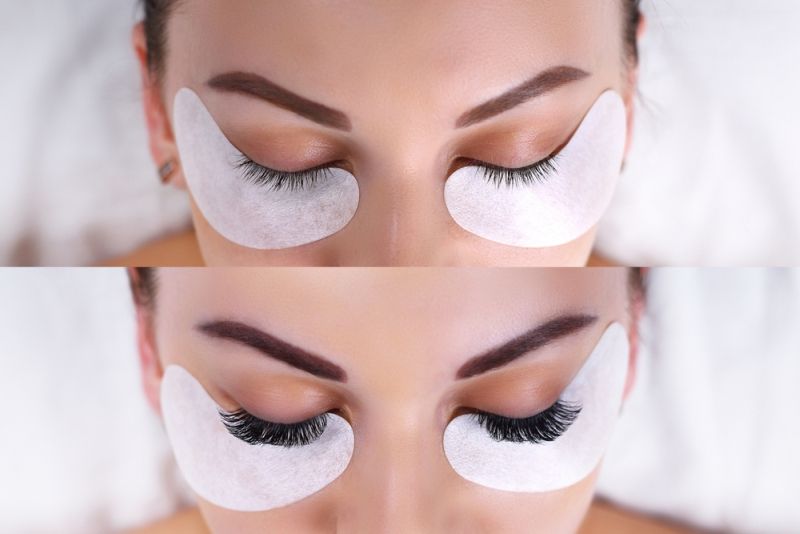 Eyelash-Extension-Procedure.-Female-eyes-before-and-after.